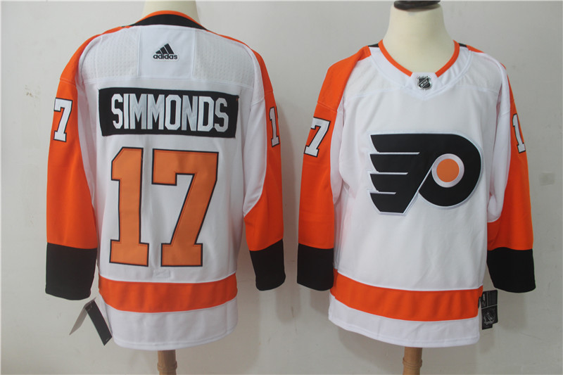 Men Philadelphia Flyers 17 Simmonds White Hockey Stitched Adidas NHL Jerseys